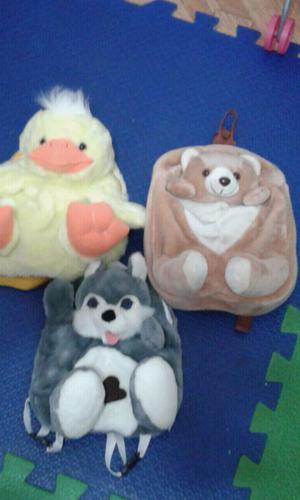 Mochila Peluche Animalitos Y Payaso. Nuevas