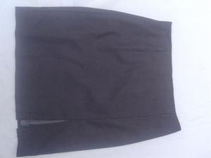 Pollera CommaT46 Tweed Gris oscuro,forrada,largo Rodilla