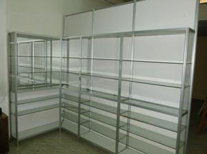 mostrador y estanterías de vidrio/aluminio (FORMA DE PAGO)