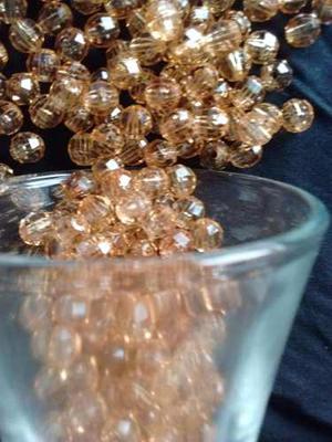 Perlas Facetadas De 5 Mm Color Ambar,miel Por 500 Unidades.