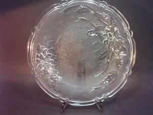 Plato Fuente de antiguo cristal prensado Checoeslovaco