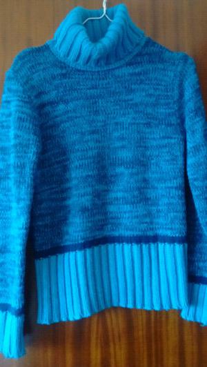Sweater/Polera de Algodón turquesa y azul NUEVO TS/M
