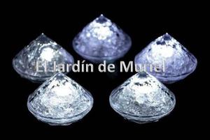 12 Velas Led Sumergibles forma de diamantes Varios Colores