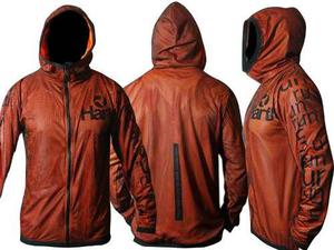 Id341 Buzos Campera Naranja Running Hartl Hombre