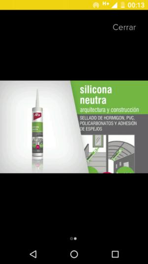 Silicona neutra transparente sellador sobrante de obra