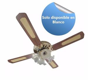 Ventilador Techo Alpaca Tulipas Madera Color Blanco Gl-c52