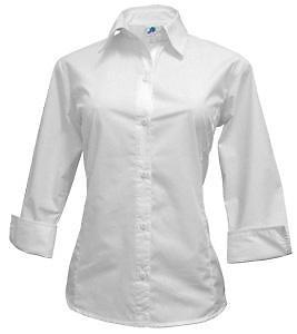 Camisa para mujer entallada manga 3/4 larga o corta.