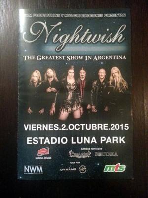 Nightwish - Programa Luna Park  + Entrada 