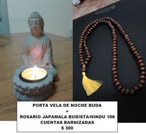 Porta Vela de noche buda y rosario japamala budista