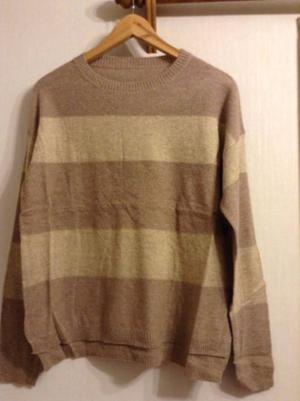 SWEATER MUJER MARRON Y BEIGE