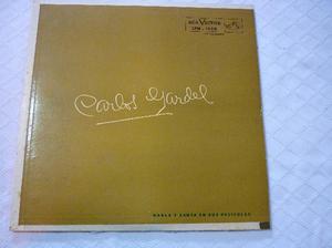 disco de vinilo long play carlos gardel habla y canta en sus