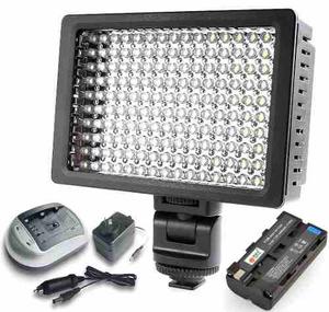 Kit Iluminador 160 Led + Bateria Np Fmah + Cargador