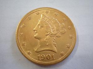 Moneda de Estados Unidos de Oro 10 Dolares peso16,7 gramos