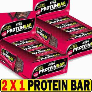 2 Cajas: 32 Barras Protein Bar Ena Frutilla 46 Gr C/u Barras
