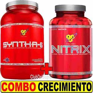 Combo Nitrix 180 Syntha 6 1.3 K Bsn Crecimiento Super Rapido