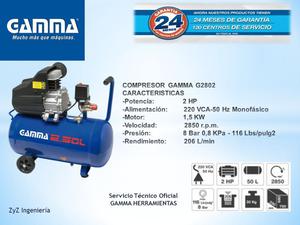 Compresor GAMMA 2HP-50L Servicio Oficial GAMMA Venta y