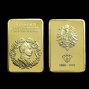 Alemania -kaiser Guillermo Lingote Bañado Oro - $ 1