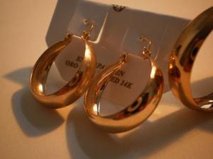 HERMOSOS AROS CRIOLLOS ENCHAPADOS EN ORO 14K