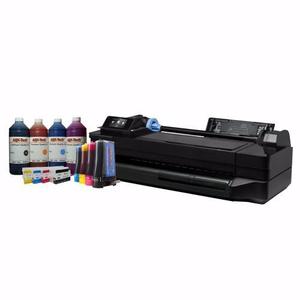 Plotter Hp T120 + Sistema Continuo Aqx + 4l Tinta + Rollo Aq