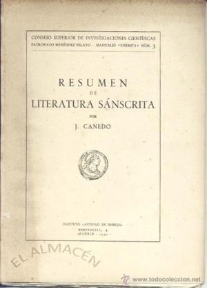 Canedo-Resumen de literatura sanscrita