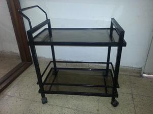 Mesa bar de 2 niveles en hierro cuadrado (unica)