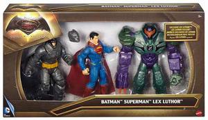 Muñecos Batman Vs Superman Lex Luthor 17 Cm Mattel Pack X 3