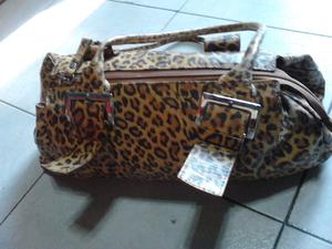 VENDO CARTERA ANIMAL PRINT, FORRADA Y CON BOLSILLO INTERNO