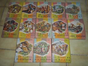 13 Libros de Sandokan aventuras ediciones Peuser antiguos en
