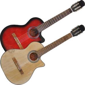 2 Guitarras Electroacu Con Corte Nylon Funda Correa Pua Gtia
