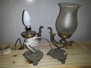 2 Veladores De Bronce Antiguo