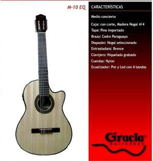 Guitarra Eléctrocriolla Gracia Modelo M10eq Con Funda