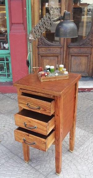 Mesa Auxiliar De Roble. Cajones Tabla De Alargue