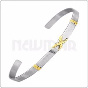 Pulsera Media Esclava Plata 925 Y Oro 3 Mm- Para 15 - Pupo67