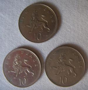 Lote 03 Monedas De Inglaterra -  Y  New Pence