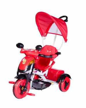 Triciclo Moto Scooter Capota Música Luz Convertible