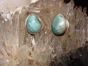 Aros en plata y larimar