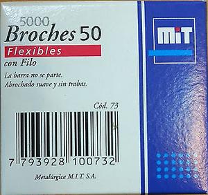 Broches Mit Para Abrochadora Nº50 X  Unid Pack X