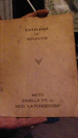 Catalogo de repuestos. Zanella 175. " la ponserosa"