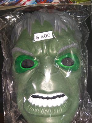 Mascara de Hulk $200 con luz. Trajes Hulk, Iron Man y otros