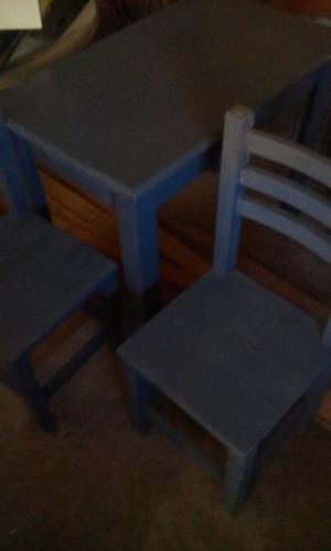 Mesa con seis sillas pino $900