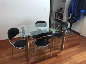 Mesa de Vidrio+4 sillas! impecable! muy buena calidad