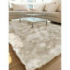 Alfombra Beige Con Matices Pelo Largo 2x2.40mts