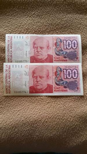 Antiguo billetes argentino australes sin circular