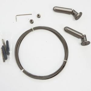Kit Completo Barral Cortina Tensor Cable De Acero Inox 5 Mts