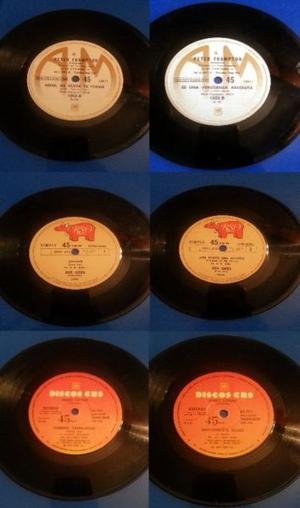 Lote 3 vinilos simples de Bee Gees, Peter Frampton y James