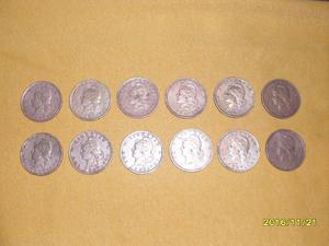 Lote de 12 monedas antiguas argentinas de Dos centavos