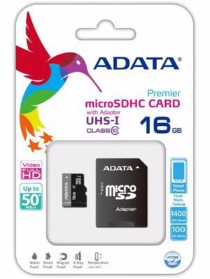 MICRO SD 16GB ADATA UHSI CLASS10 CON ADAPTADOR. NUEVO