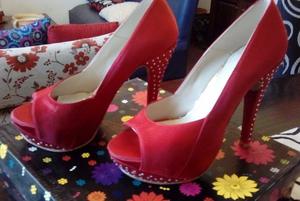 DIVINOS!!!!! ZAPATOS STILLETTOS BOCA DE PEZ CASI SIN USO