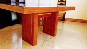 Mesa madera con vidrio