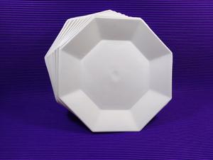 Plato octagonal plástico x10 uds